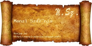 Menzl Szénia névjegykártya
